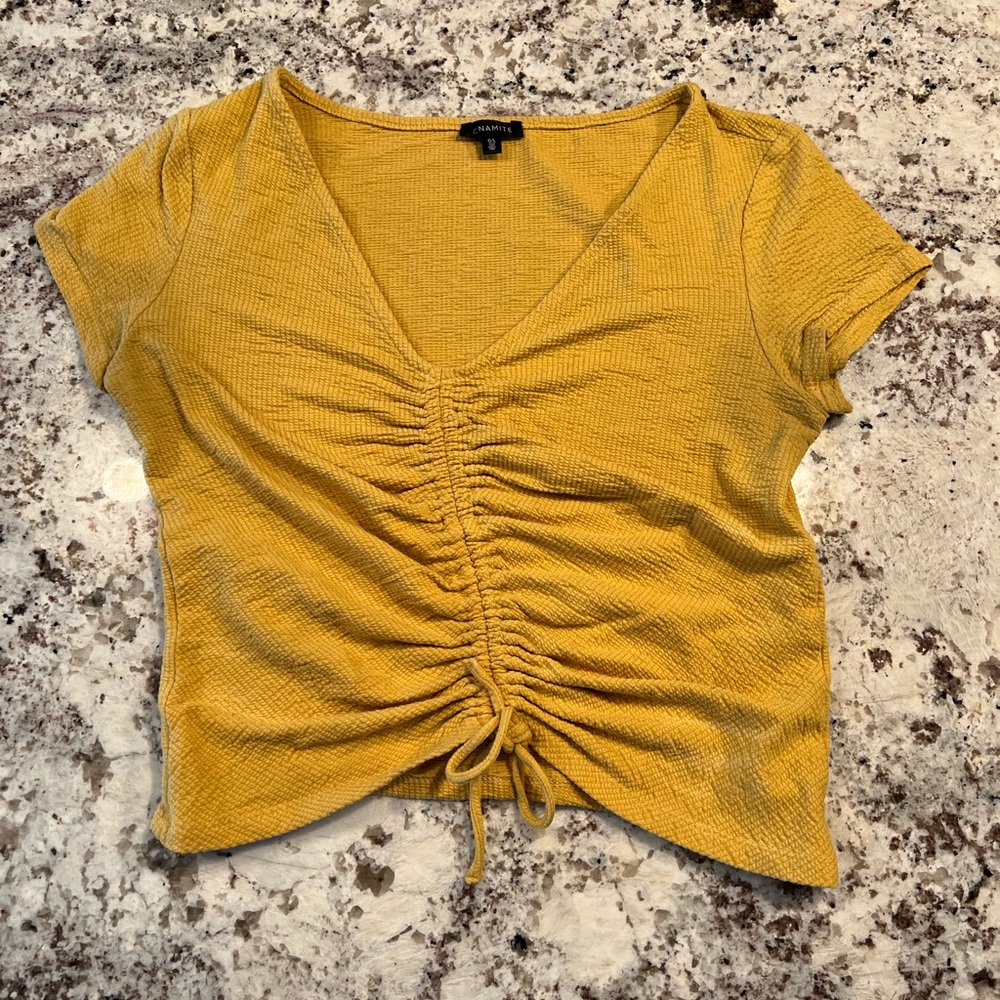 Yellow Rouched Top